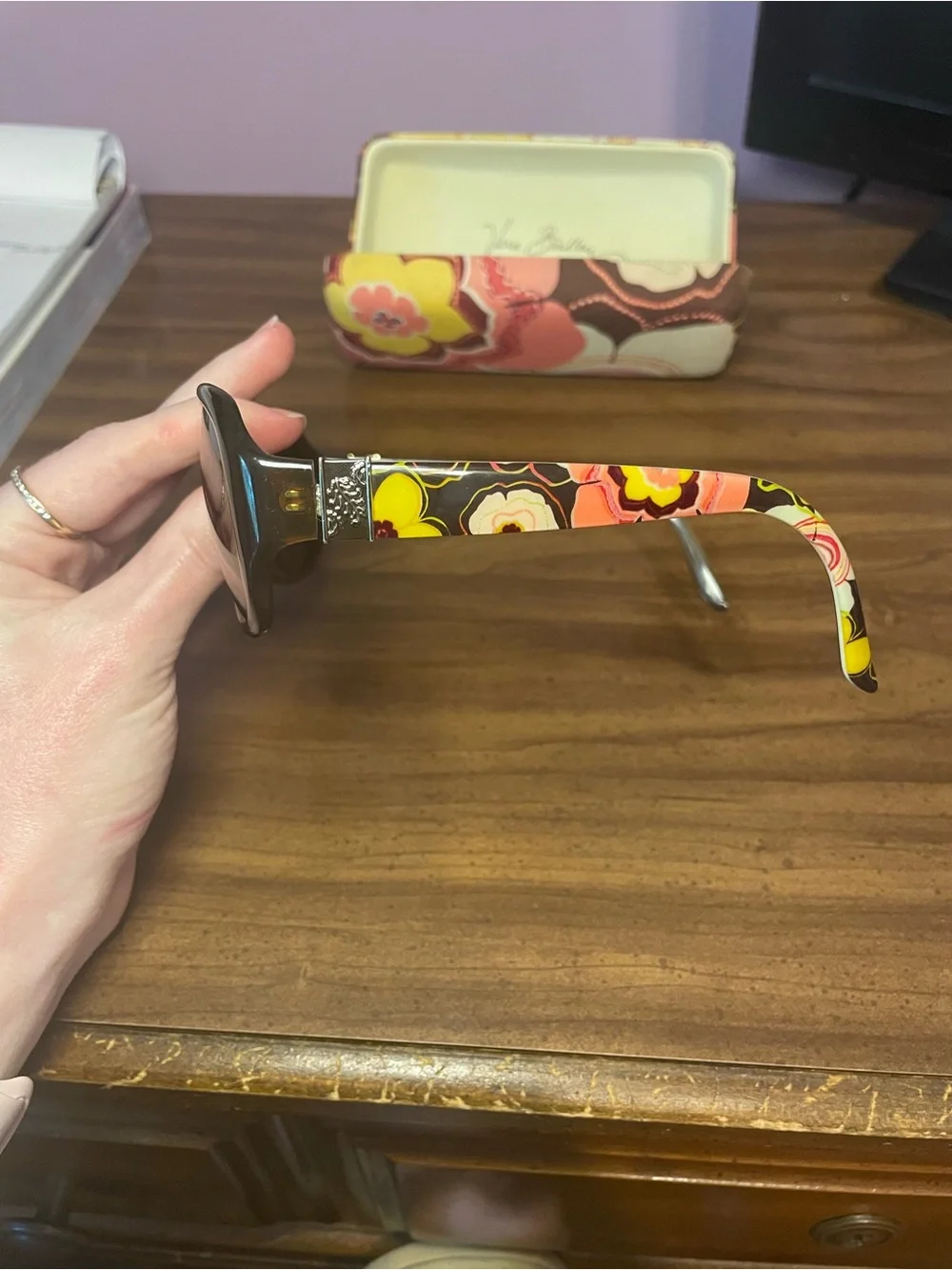 Vera Bradley Retired Buttercup Pattern Sunglasses & Case